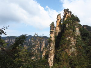 Gorgeous blue skies hiking up to Zhangjiajie